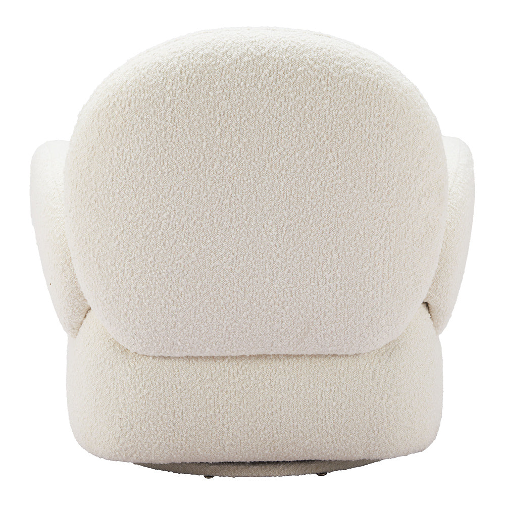 Silla Comercial para Comedor de Empresa - ZUO PILKA - Blanco - Asiento y Respaldo Tapizados en Tela Tipo Borrego