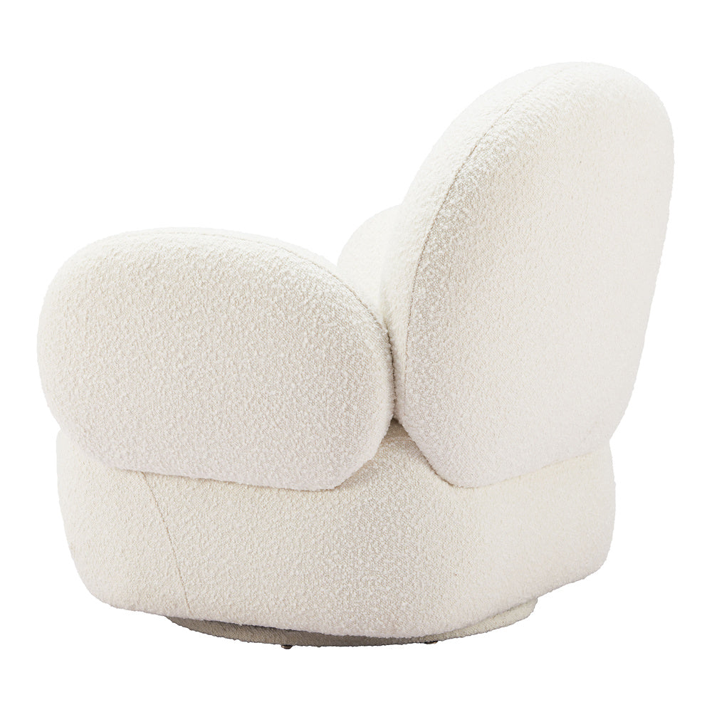 Silla Comercial para Comedor de Empresa - ZUO PILKA - Blanco - Asiento y Respaldo Tapizados en Tela Tipo Borrego