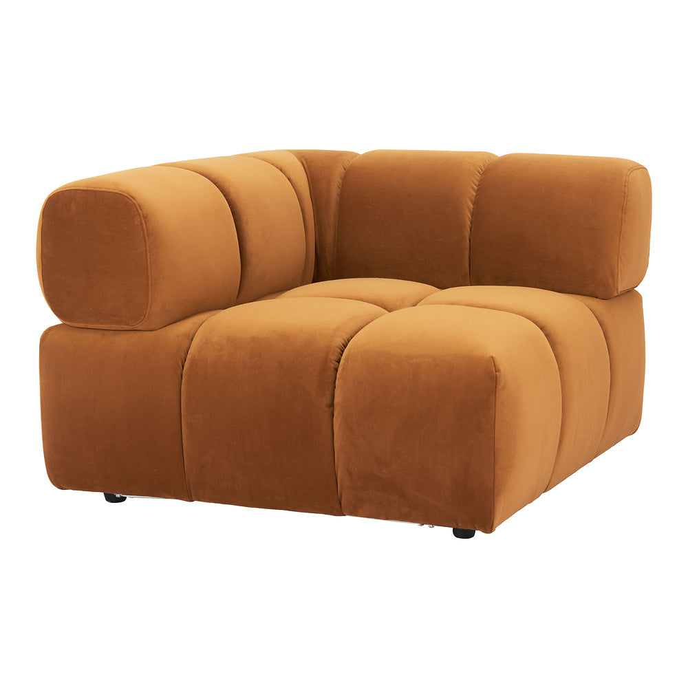 Silla Comercial para Restaurante - ZUO RIST CORNER - Café - Asiento y Respaldo Tapizados en Tela Tipo Terciopelo