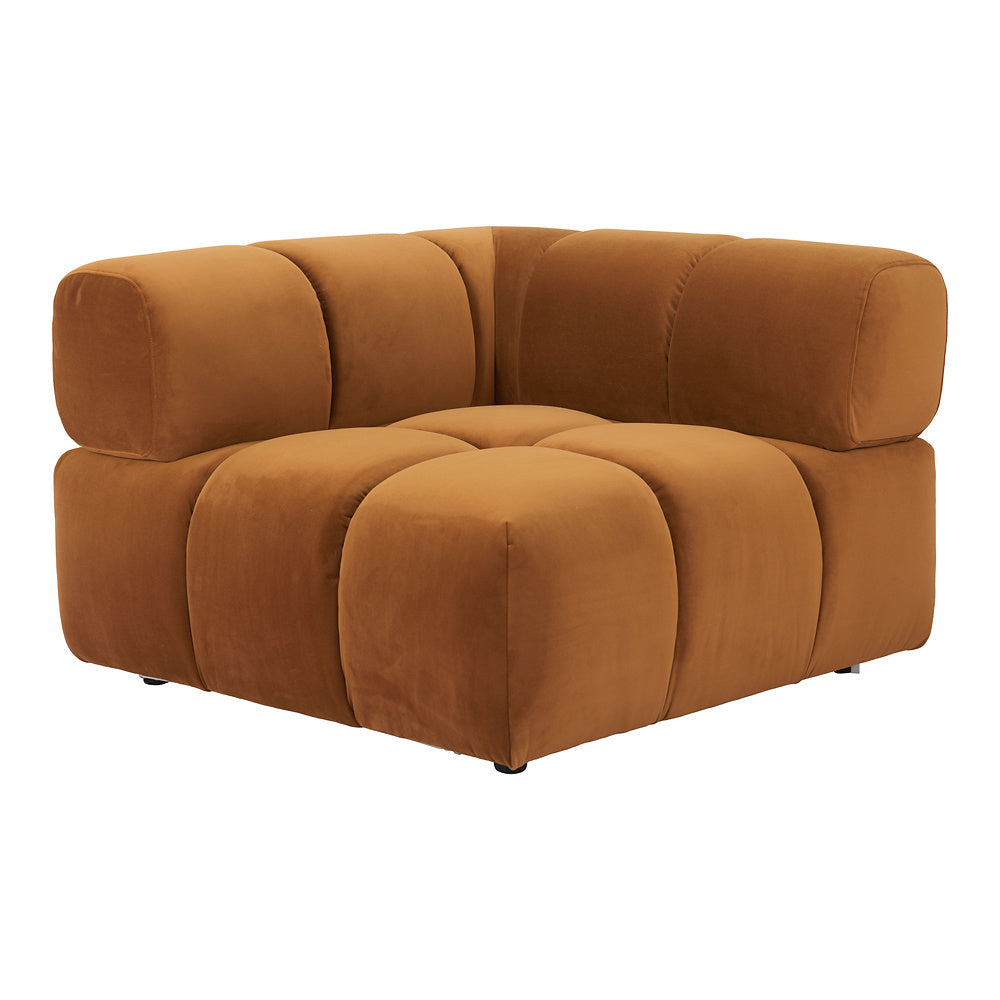 Silla Comercial para Restaurante - ZUO RIST CORNER - Café - Asiento y Respaldo Tapizados en Tela Tipo Terciopelo