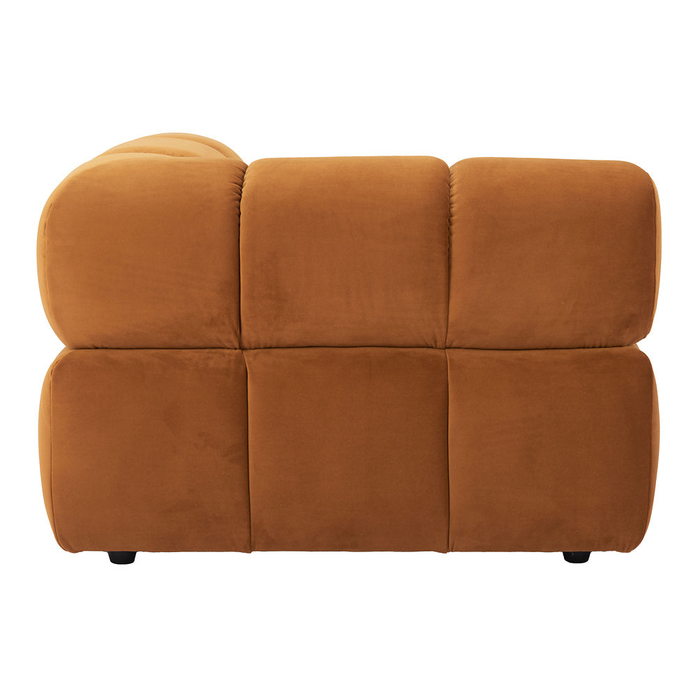 Silla Comercial para Restaurante - ZUO RIST CORNER - Café - Asiento y Respaldo Tapizados en Tela Tipo Terciopelo