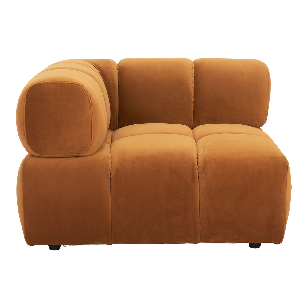 Silla Comercial para Restaurante - ZUO RIST CORNER - Café - Asiento y Respaldo Tapizados en Tela Tipo Terciopelo