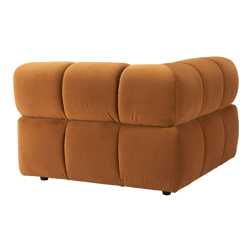 Silla Comercial para Restaurante - ZUO RIST CORNER - Café - Asiento y Respaldo Tapizados en Tela Tipo Terciopelo