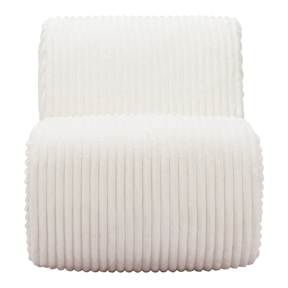 Sillón Ocasional para Salón de Belleza - ZUO OPAM - Blanco - Asiento y Respaldo Tapizados en Pana
