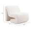 Sillón Ocasional para Salón de Belleza - ZUO OPAM - Blanco - Asiento y Respaldo Tapizados en Pana