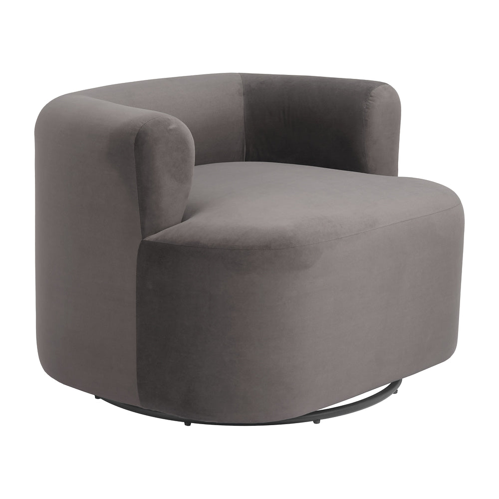Silla Comercial para Cafetería - ZUO MUGAV - Gris - Asiento y Respaldo Tapizados en Tela Tipo Terciopelo