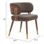 Silla Comercial para Bistró - ZUO BREW - Varios Colores - Asiento y Respaldo Tapizados en Piel Sintética - Café y Nogal