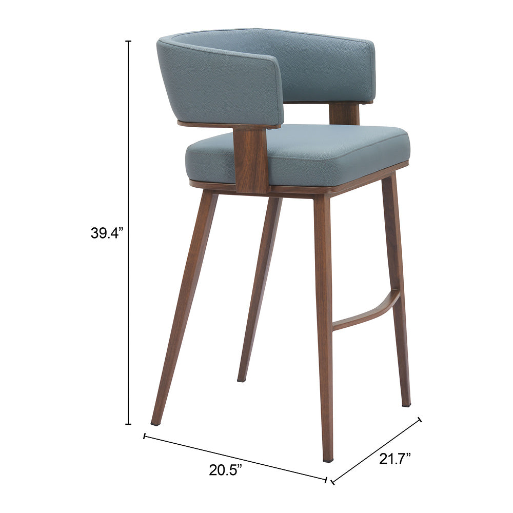 Banco Alto para Pub - ZUO POISE - Varios Colores - Asiento y Respaldo Tapizados en Piel Sintética