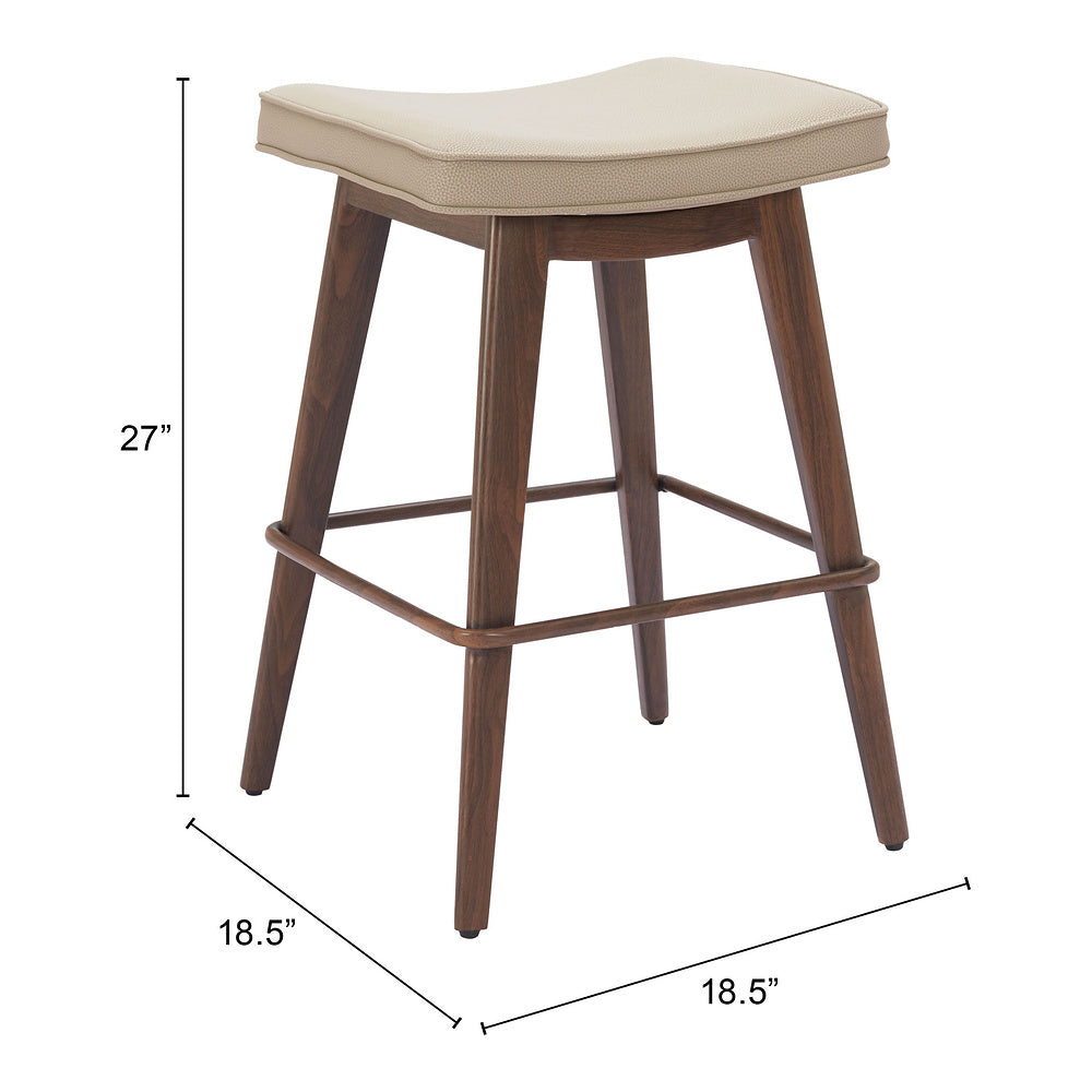 Banco Mostrador para Restaurante - ZUO DIVAT - Varios Colores - Asiento y Respaldo Tapizados en Piel Sintética