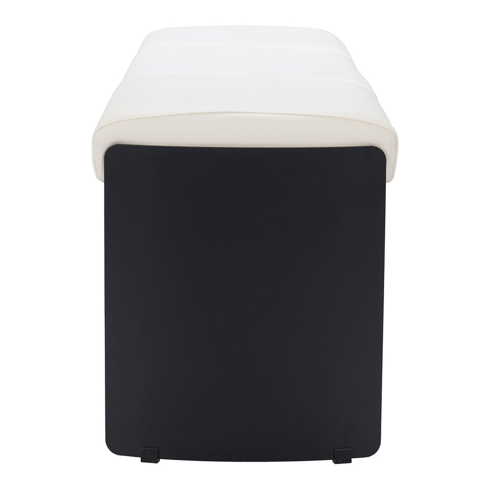 Banca para Comedor de Empresa 2 Plazas - ZUO MUR - Varios Colores - Asiento y Respaldo Tapizados en Piel Sintética - Blanco