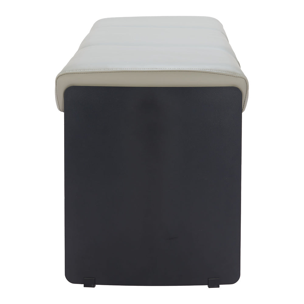 Banca para Comedor de Empresa 2 Plazas - ZUO MUR - Varios Colores - Asiento y Respaldo Tapizados en Piel Sintética - Gris