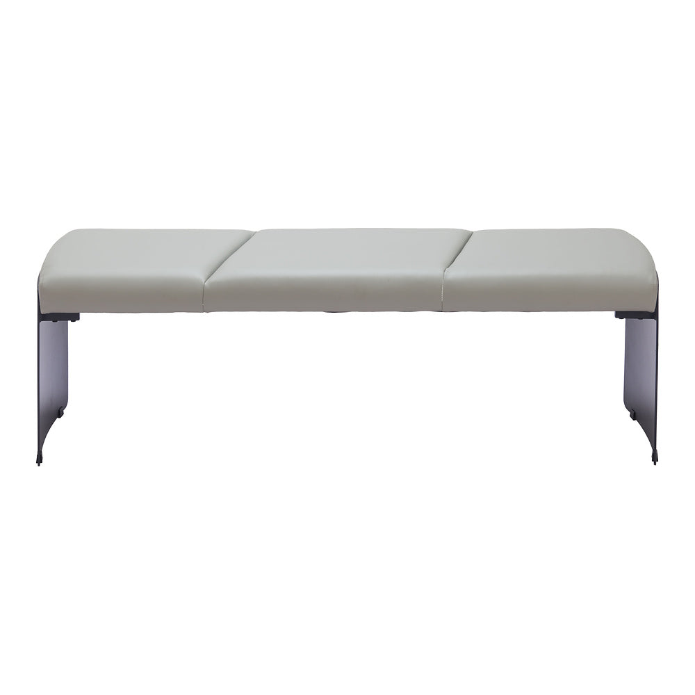 Banca para Comedor de Empresa 2 Plazas - ZUO MUR - Varios Colores - Asiento y Respaldo Tapizados en Piel Sintética - Gris