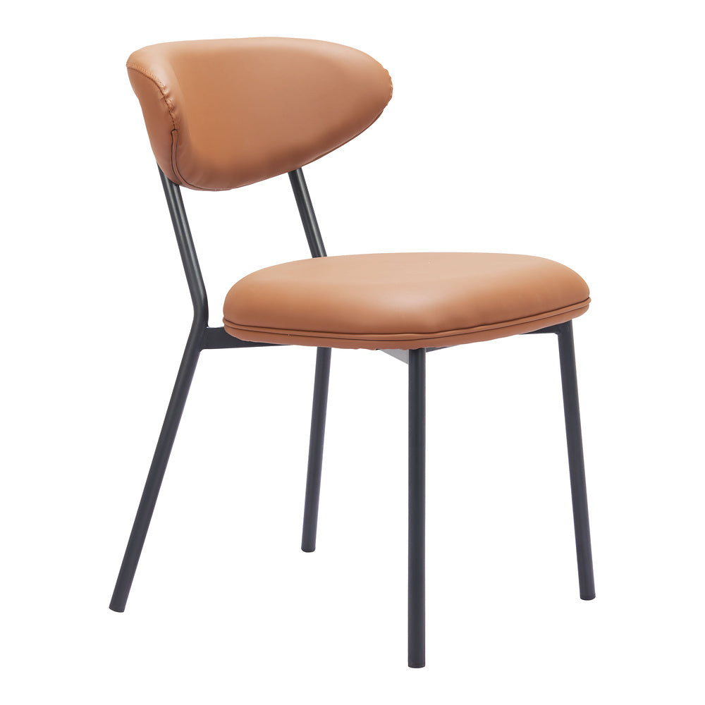 Silla Comercial para Salón de Eventos - ZUO RORUN - Café - Asiento y Respaldo Tapizados en Piel Sintética
