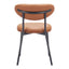 Silla Comercial para Salón de Eventos - ZUO RORUN - Café - Asiento y Respaldo Tapizados en Piel Sintética