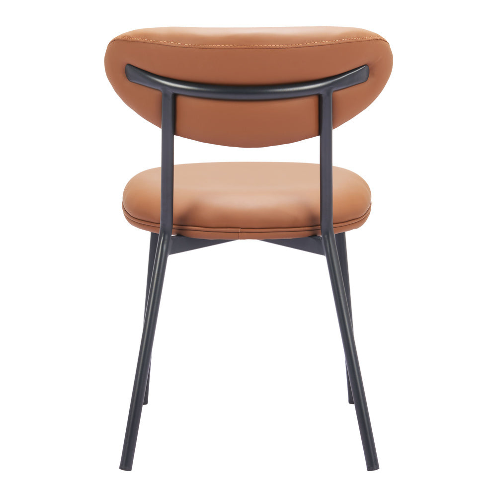 Silla Comercial para Salón de Eventos - ZUO RORUN - Café - Asiento y Respaldo Tapizados en Piel Sintética