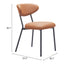 Silla Comercial para Salón de Eventos - ZUO RORUN - Café - Asiento y Respaldo Tapizados en Piel Sintética