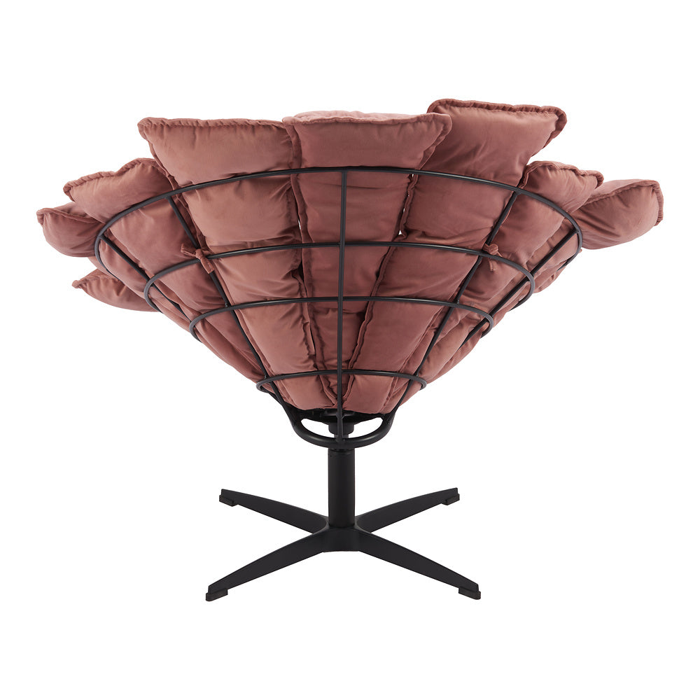 Sillón Ocasional para Coworking - ZUO KIPAS - Rosa - Asiento y Respaldo Tapizados en Tela Tipo Terciopelo