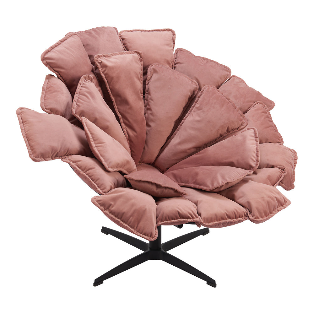 Sillón Ocasional para Coworking - ZUO KIPAS - Rosa - Asiento y Respaldo Tapizados en Tela Tipo Terciopelo