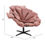 Sillón Ocasional para Coworking - ZUO KIPAS - Rosa - Asiento y Respaldo Tapizados en Tela Tipo Terciopelo