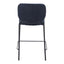 Banco Mostrador para Barra de Hotel - ZUO PLAT - Varios Colores - Asiento y Respaldo Tapizados en Tela Tipo Terciopelo - Azul
