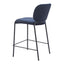 Banco Mostrador para Barra de Hotel - ZUO PLAT - Varios Colores - Asiento y Respaldo Tapizados en Tela Tipo Terciopelo - Azul