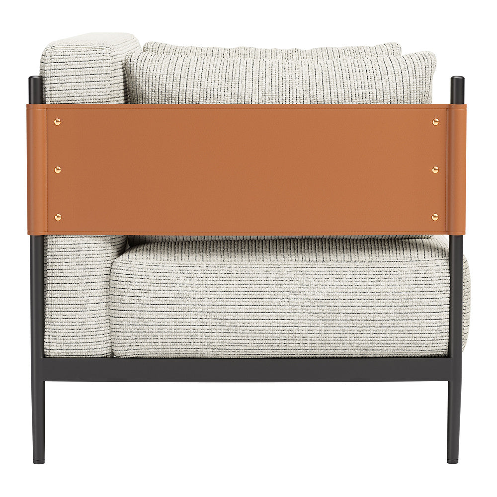 Sillón con Descansabrazos para Boutique - ZUO STIRBE - Gris - Asiento y Respaldo Tapizados en Piel Sintética