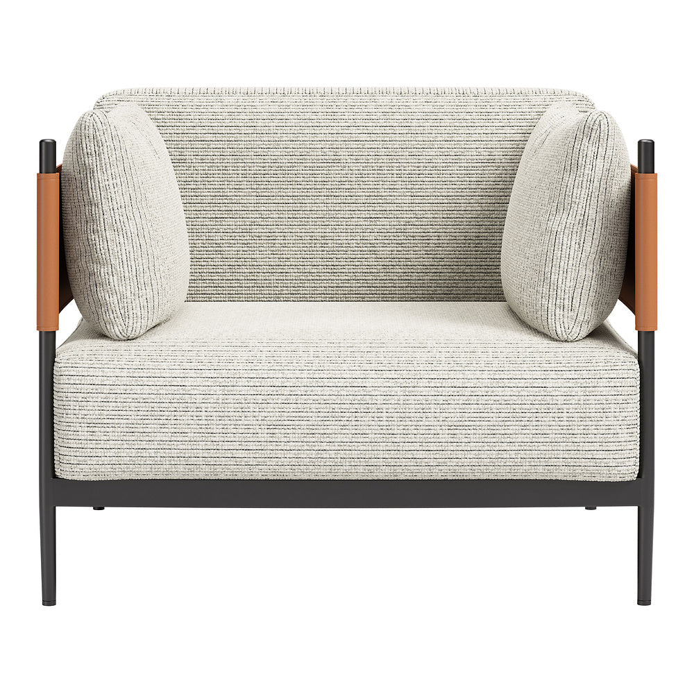 Sillón con Descansabrazos para Boutique - ZUO STIRBE - Gris - Asiento y Respaldo Tapizados en Piel Sintética