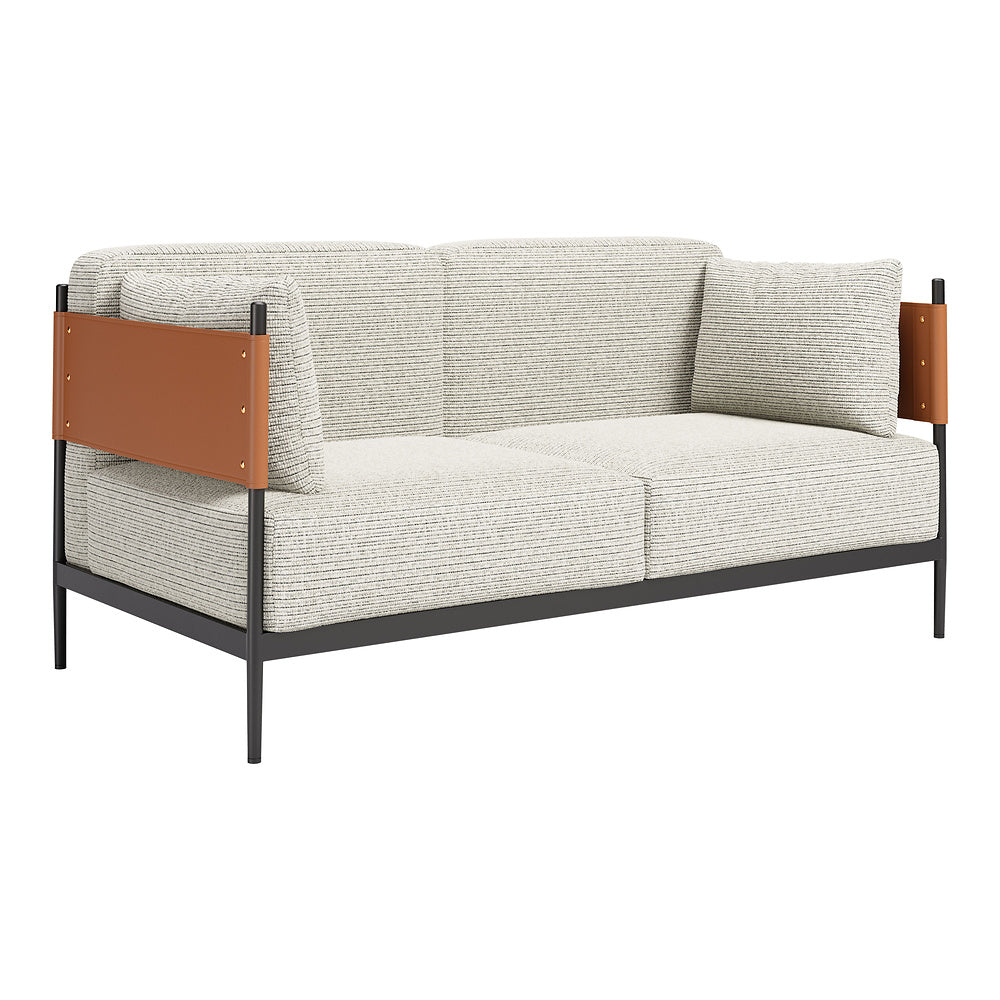 Love Seat para Salón de Belleza 2 Plazas - ZUO STIRBE - Gris - Asiento y Respaldo Tapizados en Piel Sintética