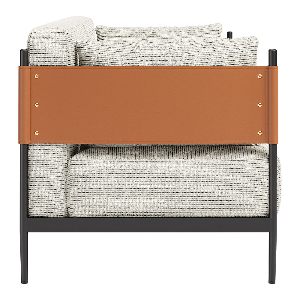 Love Seat para Salón de Belleza 2 Plazas - ZUO STIRBE - Gris - Asiento y Respaldo Tapizados en Piel Sintética