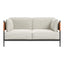 Love Seat para Salón de Belleza 2 Plazas - ZUO STIRBE - Gris - Asiento y Respaldo Tapizados en Piel Sintética