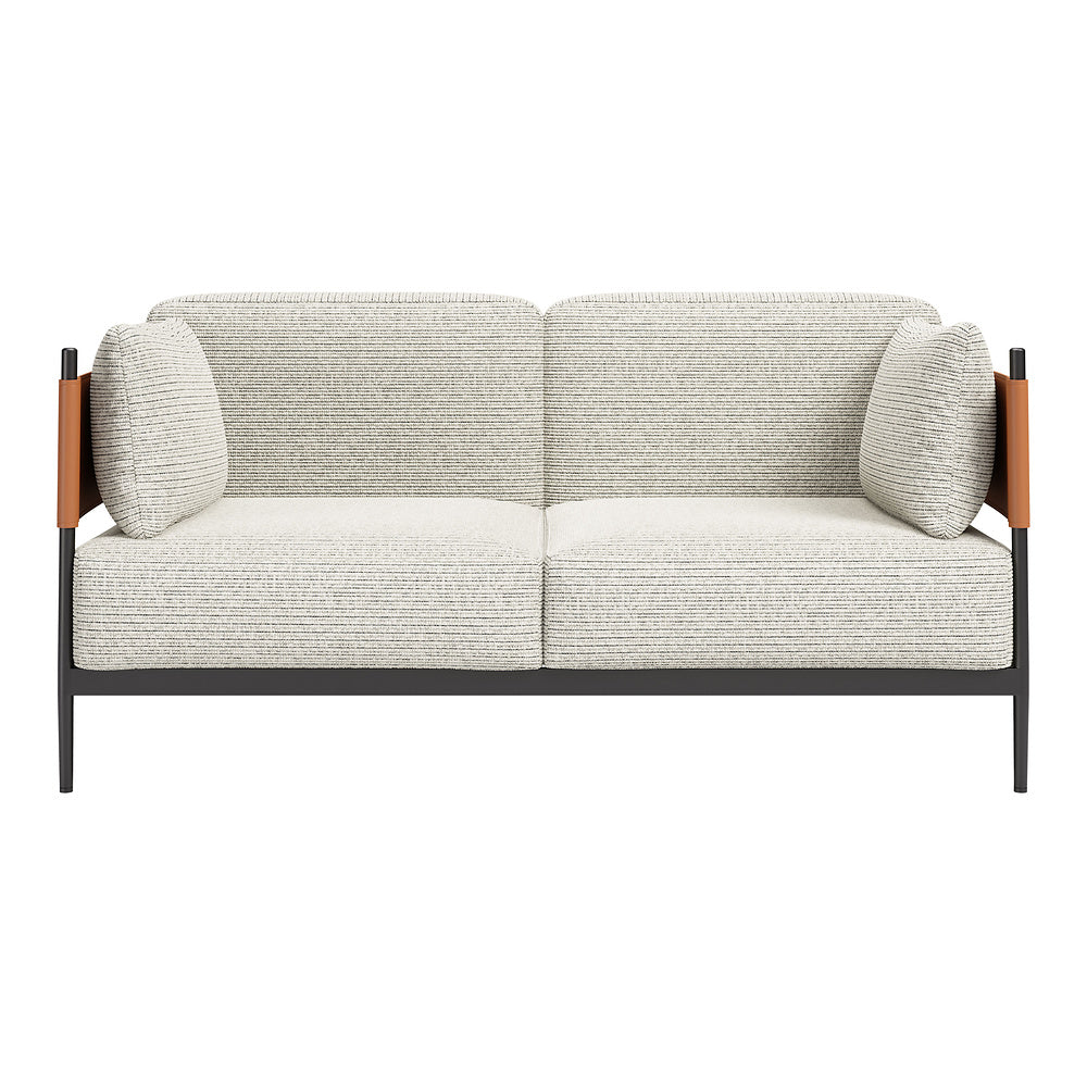 Love Seat para Salón de Belleza 2 Plazas - ZUO STIRBE - Gris - Asiento y Respaldo Tapizados en Piel Sintética