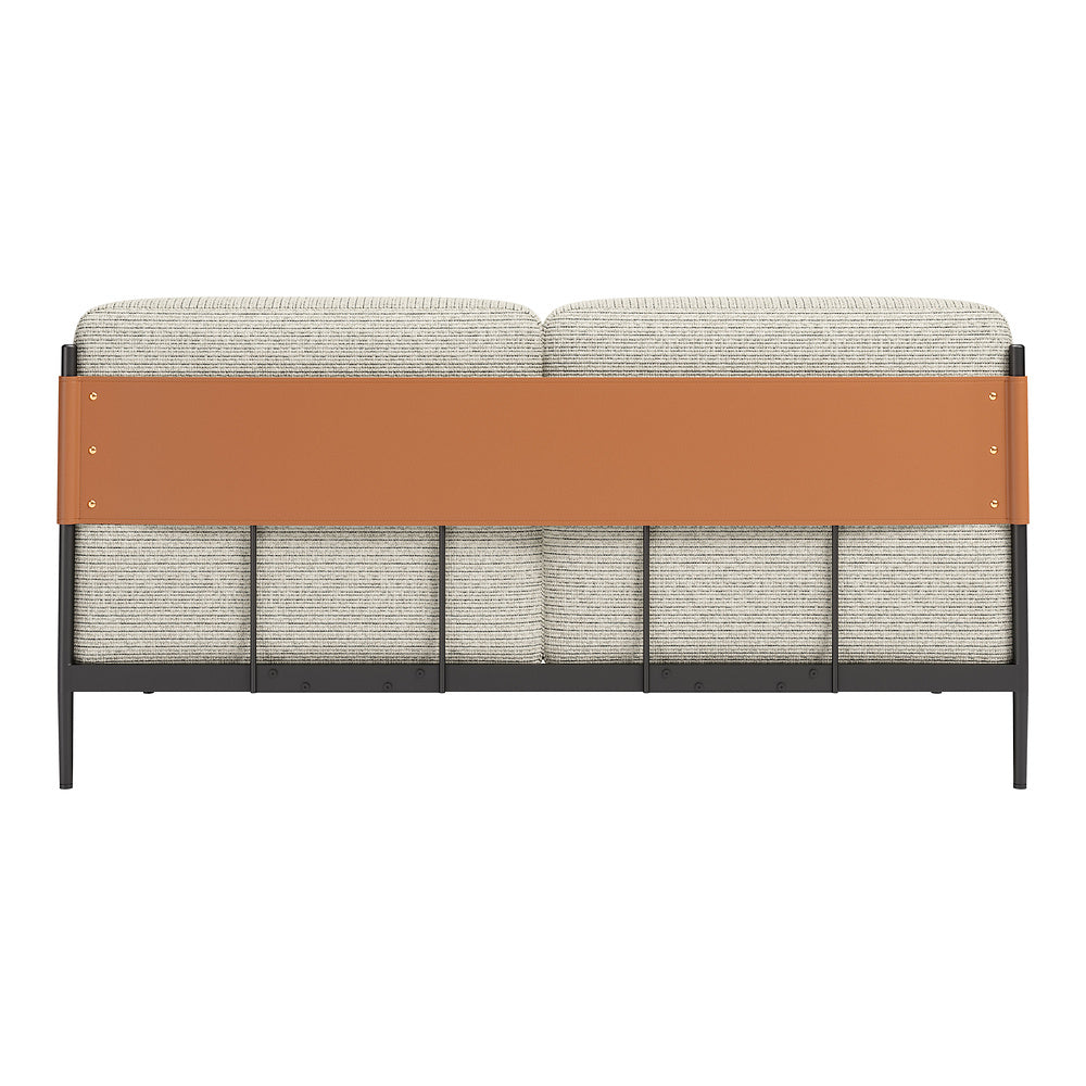 Love Seat para Salón de Belleza 2 Plazas - ZUO STIRBE - Gris - Asiento y Respaldo Tapizados en Piel Sintética