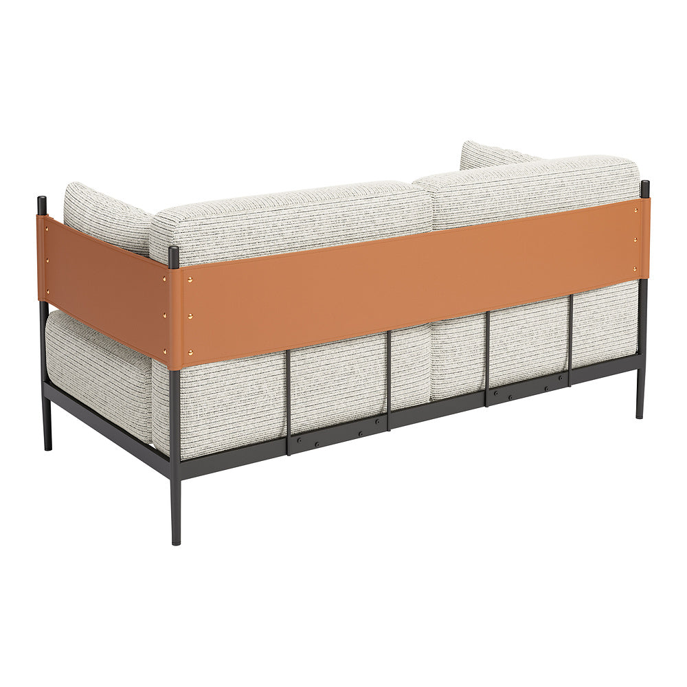 Love Seat para Salón de Belleza 2 Plazas - ZUO STIRBE - Gris - Asiento y Respaldo Tapizados en Piel Sintética