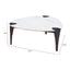 Mesa de Centro para Consultorio - ZUO BOGEY - Multicolor - Cubierta de Piedra Sinterizada Símil Mármol y Estructura de Acero con Recubrimiento en Polvo