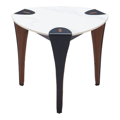 Mesa Auxiliar para Recepción - ZUO BOGEY - Multicolor - Cubierta de Piedra Sinterizada Símil Mármol y Estructura de Acero con Recubrimiento en Polvo
