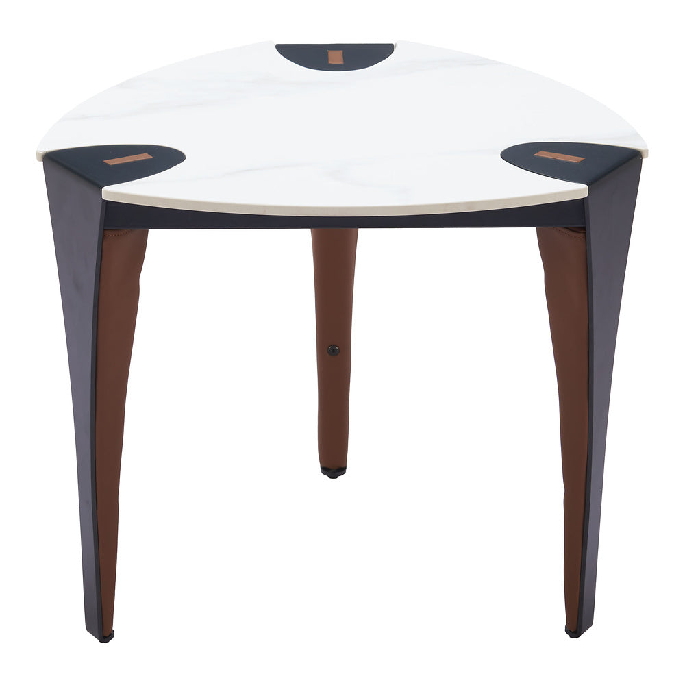 Mesa Auxiliar para Recepción - ZUO BOGEY - Multicolor - Cubierta de Piedra Sinterizada Símil Mármol y Estructura de Acero con Recubrimiento en Polvo