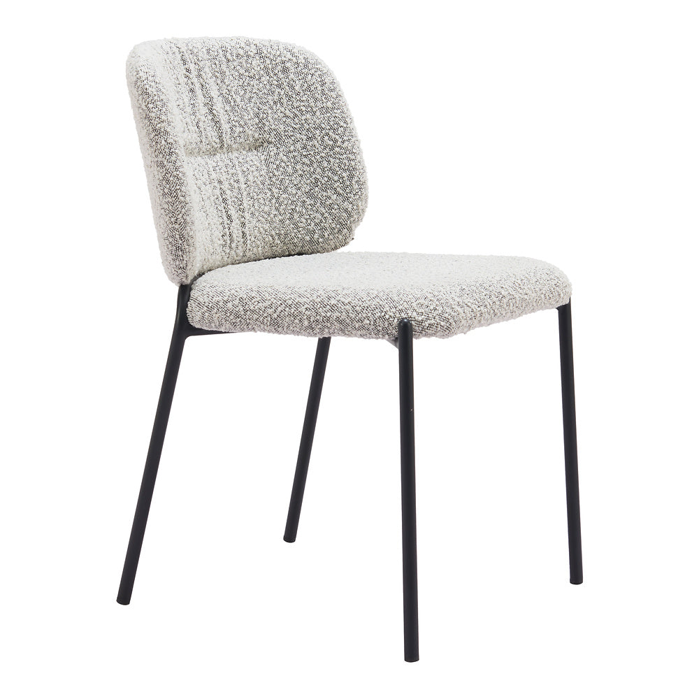 Silla Comercial para Desayunador - ZUO PLAT - Gris - Asiento y Respaldo Tapizados en Tejido Texturizado