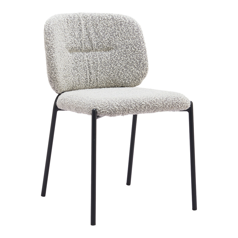 Silla Comercial para Desayunador - ZUO PLAT - Gris - Asiento y Respaldo Tapizados en Tejido Texturizado