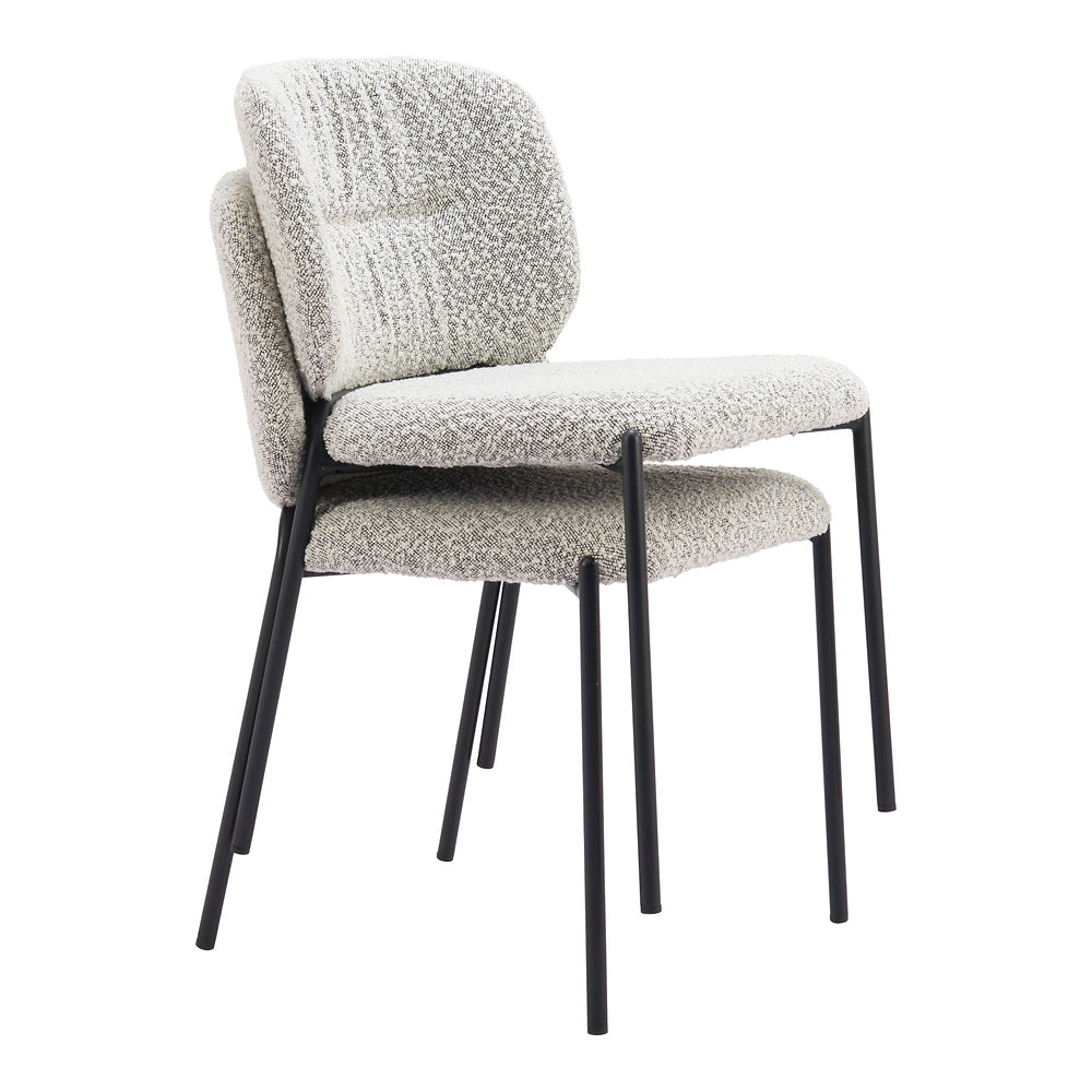 Silla Comercial para Desayunador - ZUO PLAT - Gris - Asiento y Respaldo Tapizados en Tejido Texturizado