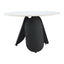 Mesa de Comedor para Food Court - ZUO TORU - Blanco - Cubierta de Piedra Sinterizada Símil Mármol y Estructura de Acero con Recubrimiento en Polvo