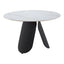 Mesa de Comedor para Food Court - ZUO TORU - Blanco - Cubierta de Piedra Sinterizada Símil Mármol y Estructura de Acero con Recubrimiento en Polvo