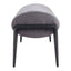 Banca para Vestidor 2 Plazas - ZUO GLATT - Varios Colores - Asiento y Respaldo Tapizados en Tela Tipo Terciopelo - Gris