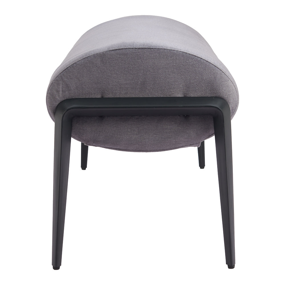 Banca para Vestidor 2 Plazas - ZUO GLATT - Varios Colores - Asiento y Respaldo Tapizados en Tela Tipo Terciopelo - Gris