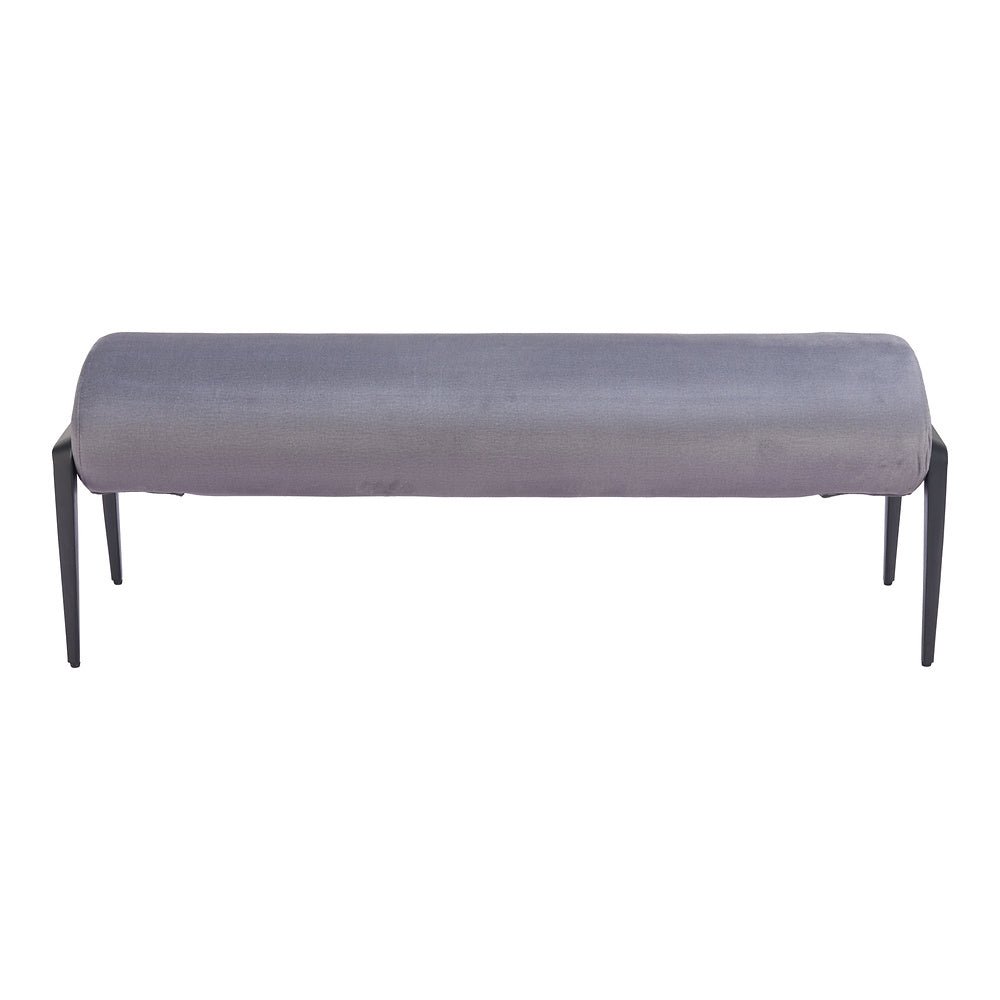 Banca para Vestidor 2 Plazas - ZUO GLATT - Varios Colores - Asiento y Respaldo Tapizados en Tela Tipo Terciopelo - Gris