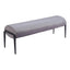 Banca para Vestidor 2 Plazas - ZUO GLATT - Varios Colores - Asiento y Respaldo Tapizados en Tela Tipo Terciopelo - Gris