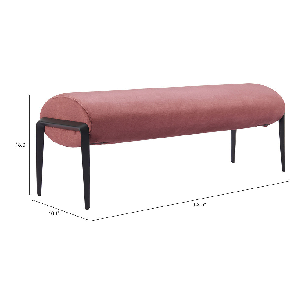 Banca para Vestidor 2 Plazas - ZUO GLATT - Varios Colores - Asiento y Respaldo Tapizados en Tela Tipo Terciopelo - Café