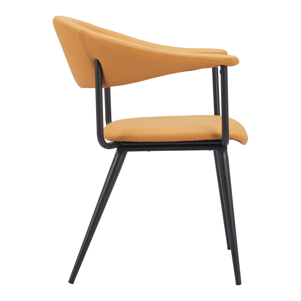 Silla Comercial para Bistró - ZUO SIMA - Café - Asiento y Respaldo Tapizados en Piel Sintética