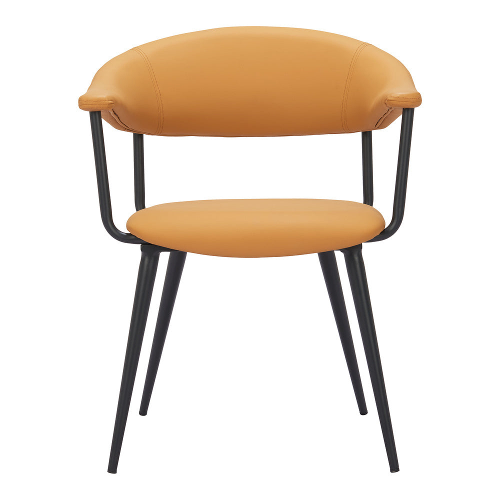 Silla Comercial para Bistró - ZUO SIMA - Café - Asiento y Respaldo Tapizados en Piel Sintética
