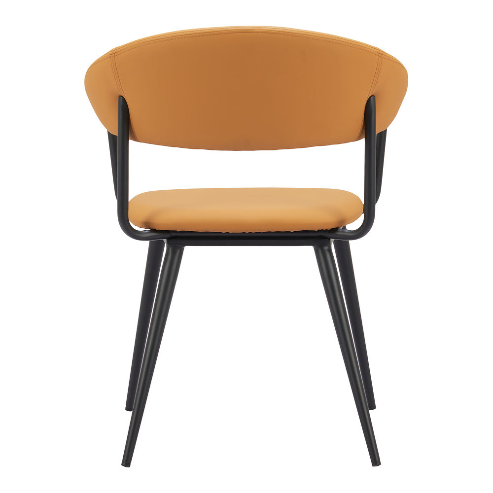 Silla Comercial para Bistró - ZUO SIMA - Café - Asiento y Respaldo Tapizados en Piel Sintética