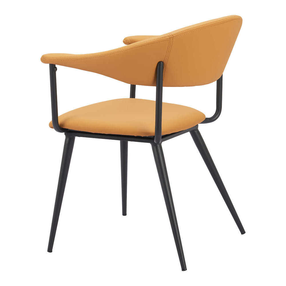 Silla Comercial para Bistró - ZUO SIMA - Café - Asiento y Respaldo Tapizados en Piel Sintética